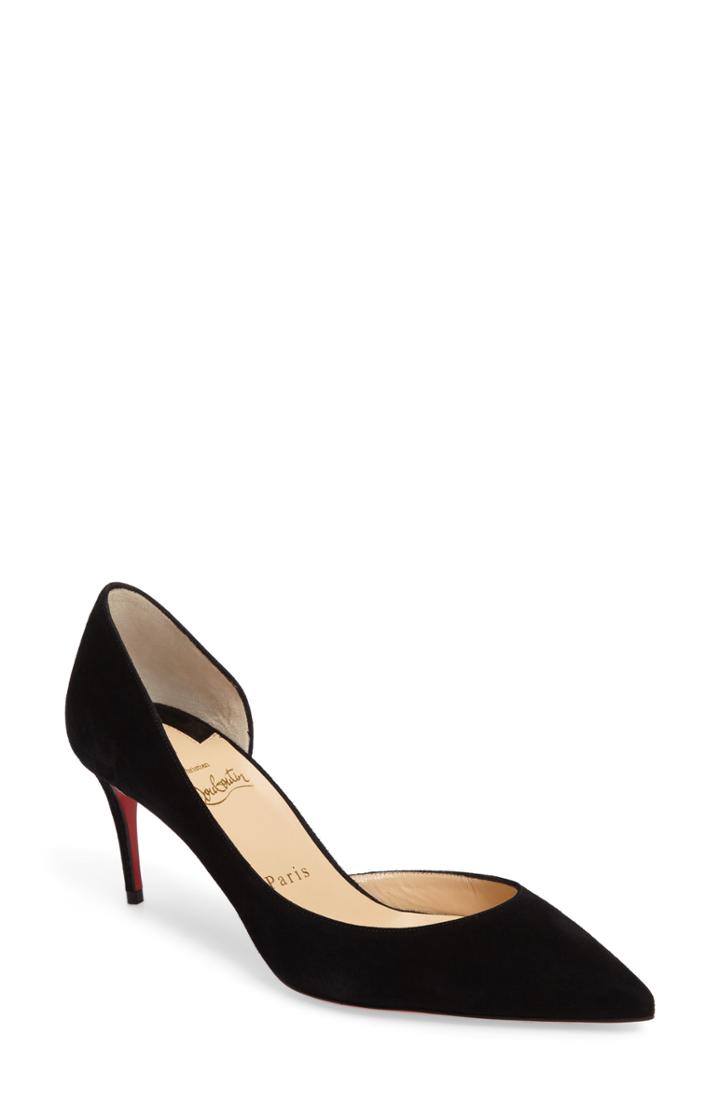 Women's Christian Louboutin Iriza Half D'orsay Pump .5us / 38.5eu - Black