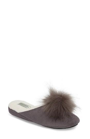 Women's Patricia Green Pretty Pouf Faux Fur Slipper M - Grey