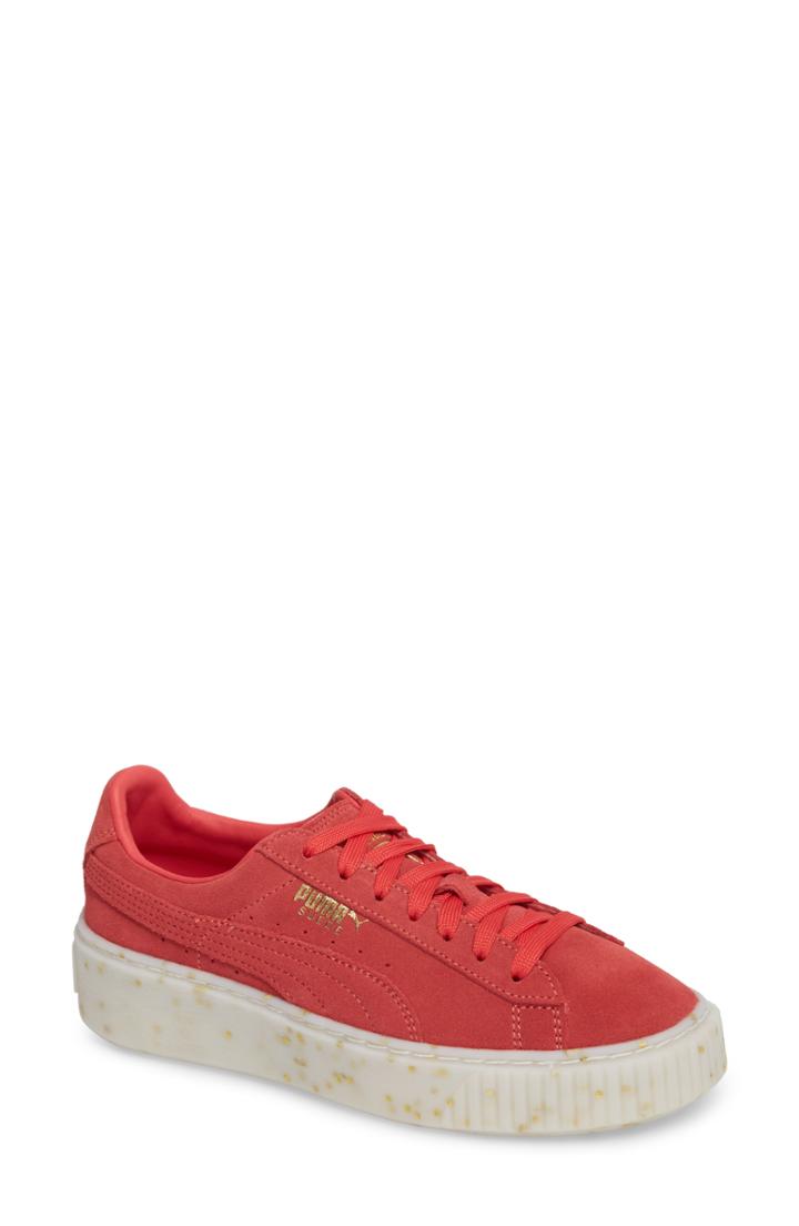 Women's Puma Suede Platform Sneaker M - Pink