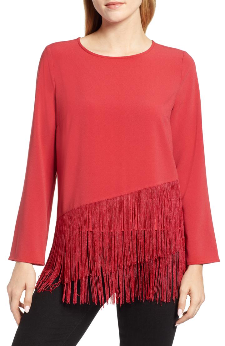 Women's Vince Camuto Tiered Fringe Top - Red