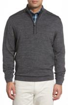 Men's Cutter & Buck Henry Quarter Zip Wool Blend Pullover, Size - Black