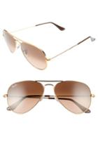 Women's Ray-ban Small Original 55mm Aviator Sunglasses - Pink/ Brown