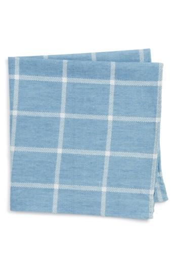 Men's Nordstrom Men's Shop Sergi Check Cotton Pocket Square, Size - Blue