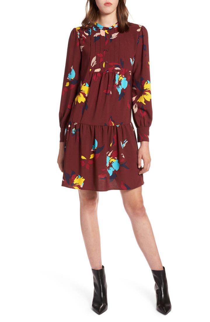 Women's Halogen Pintuck Detail Shift Dress