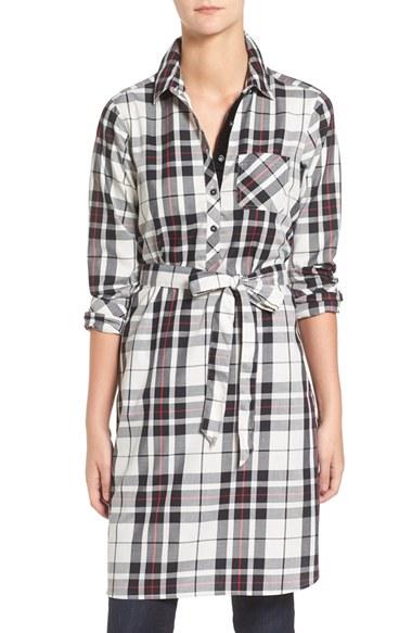 Women's Foxcroft Tartan Wrinkle Free Tunic - White