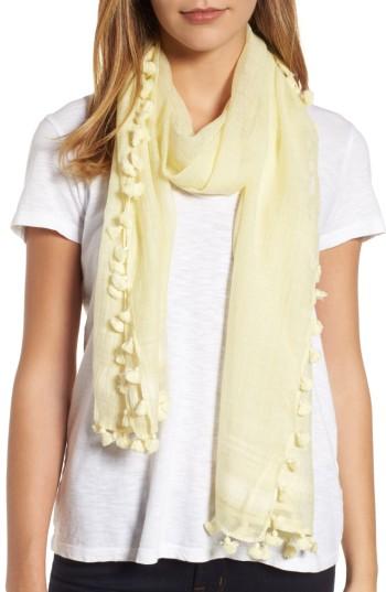 Women's La Fiorentina Tassel Silk Scarf, Size - Yellow