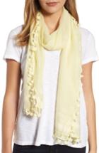 Women's La Fiorentina Tassel Silk Scarf, Size - Yellow