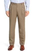 Men's Berle Classic Fit Pleated Microfiber Performance Trousers - Green