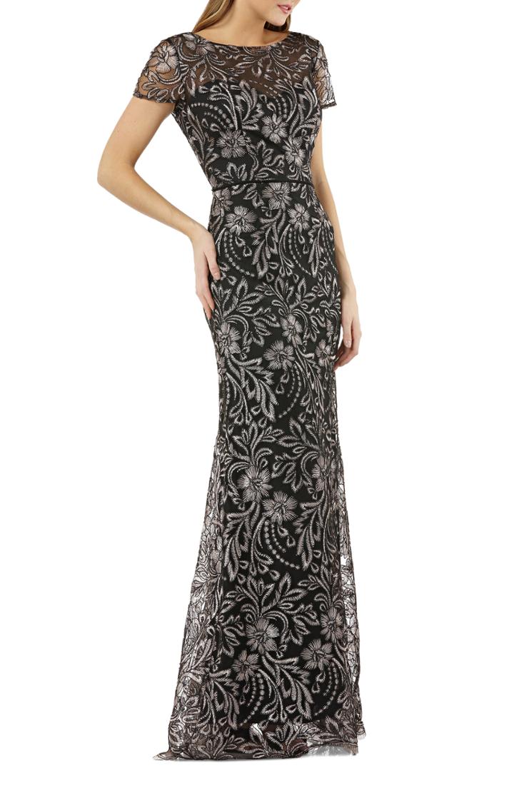 Women's Js Collections Embroidered Trumpet Gown