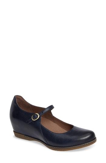 Women's Dansko Loralie Mary Jane Wedge .5-6us / 36eu M - Blue