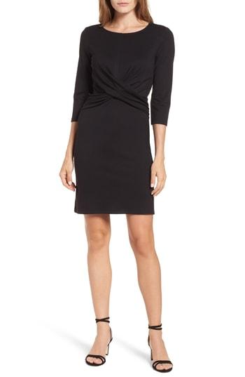 Women's Gibson Knot Front Stretch Knit Body-con Dress - Black