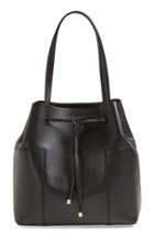 Tory Burch 'block-t' Leather Drawstring Tote -