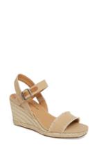 Women's Lucky Brand Marceline Squared Toe Wedge Sandal .5 M - Beige
