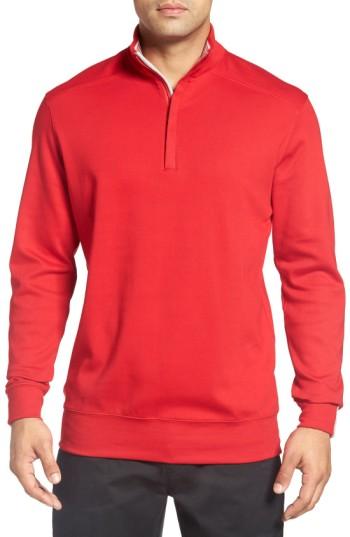 Men's Bobby Jones 'new Leaderboard' Quarter Zip Pullover, Size - Red