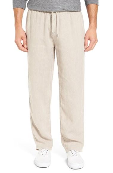 Men's Vilebrequin 'classic' Linen Pants, Size - Brown
