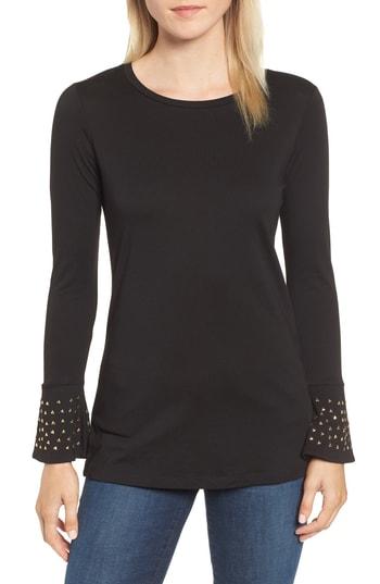 Women's Michael Kors Flare Cuff Studded Shirt - Black