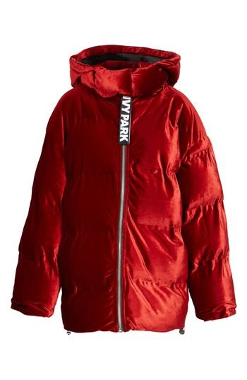Women's Ivy Park Velvet Puffer Jacket