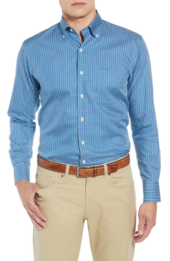 Men's Peter Millar Crown Soft Townlands Fit Multicheck Sport Shirt