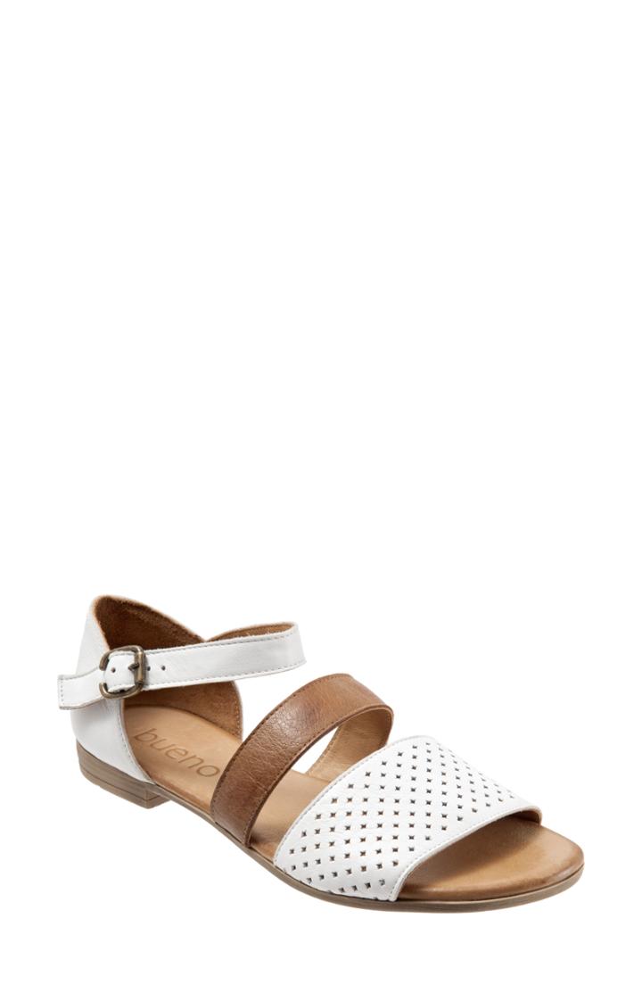 Women's Bueno Janet Perforated Flat Sandal .5-11us / 42eu - White