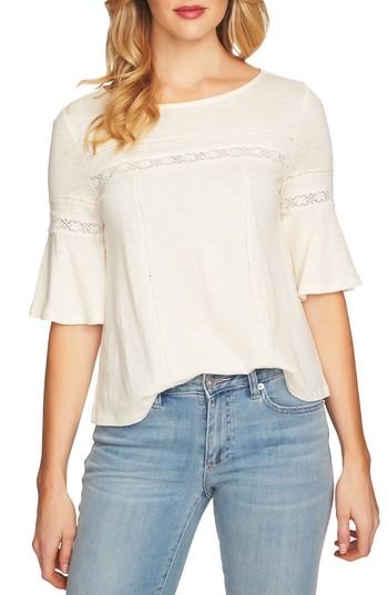 Women's Cece Ruffle Sleeve Top, Size - Ivory
