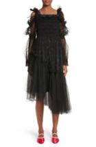 Women's Molly Goddard Ruby Tulle Floral Dress - Black