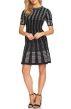 Women's Cece Stripe A-line Sweater Dress - Black
