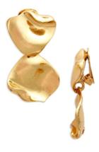 Women's Oscar De La Renta Gold Leaf Clip Earrings