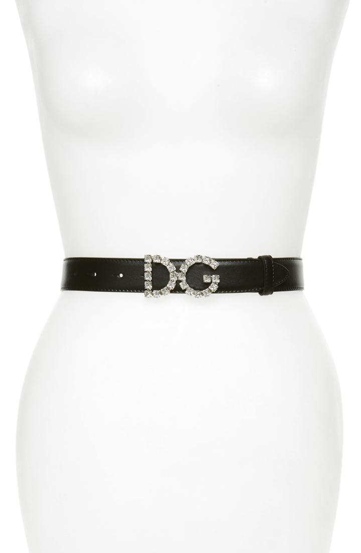 Women's Dolce & Gabbana Crystal Logo Belt
