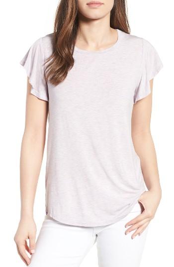 Women's Bobeau Flutter Sleeve Tee - Purple