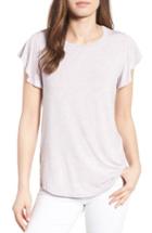 Women's Bobeau Flutter Sleeve Tee - Purple