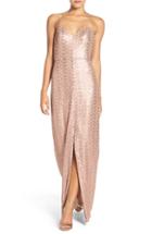 Women's Amsale 'samantha' Spaghetti Strap V-neck Sequin Gown - Pink