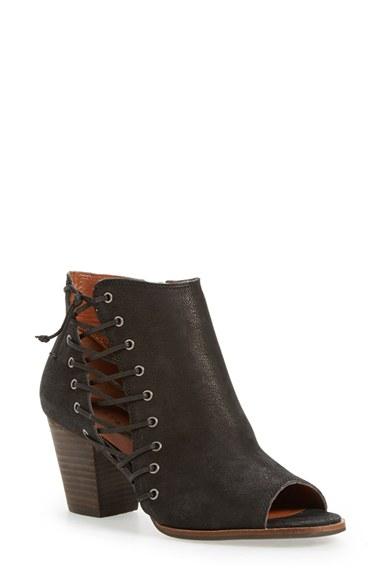 Women's Lucky Brand 'hartlee' Open Toe Bootie M - Black