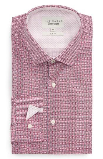 Men's Ted Baker London Porsh Slim Fit Check Dress Shirt .5 - Pink