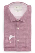 Men's Ted Baker London Porsh Slim Fit Check Dress Shirt .5 - Pink