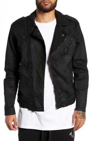 Men's True Religion Brand Jeans City Moto Jacket - Black