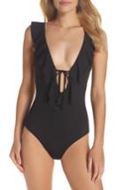 Women's Becca Socialite Ruffle One-piece Swimsuit - Black