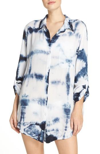 Women's Green Dragon Big Sur Cover-up Shirt - Blue