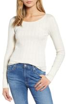 Women's Hinge Pointelle Knit Button Cuff Top, Size - Beige