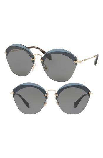 Women's Miu Miu 62mm Sunglasses - Transparent Blue Solid