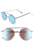 Women's Leith 50mm Browbar Sunglasses - Silver/ Blue