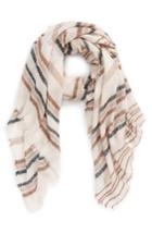 Women's David & Young Textured Stripe Oblong Scarf