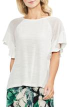 Women's Vince Camuto Mesh Shoulder Knit Top, Size - White