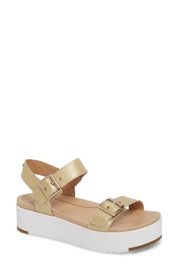 Women's Ugg Angie Platform Sandal .5 M - Metallic
