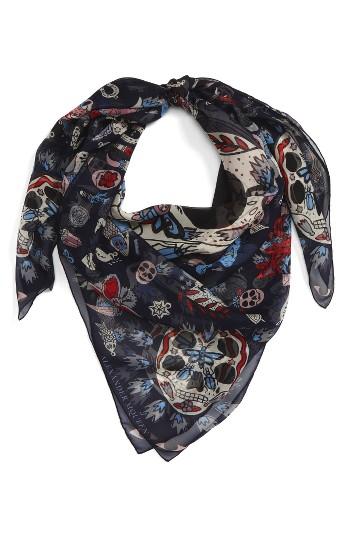 Women's Alexander Mcqueen Underwater Sea World Silk Scarf