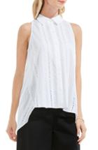 Women's Vince Camuto Eyelet Cotton High/low Blouse