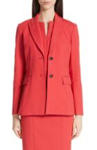 Women's St. John Collection Stretch Double Weave Jacket - Red