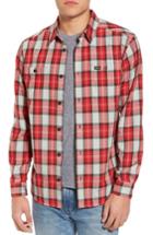 Men's Rvca Bone Flannel Shirt, Size - Red