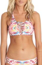 Women's Billabong Geo Print Lace-up Bikini Top