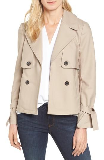 Women's Halogen Short Trench Coat - Brown