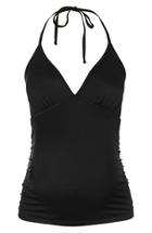 Women's Topshop Halter Maternity Tankini Top Us (fits Like 10-12) - Black
